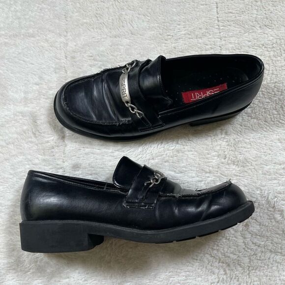 Vintage 90s Esprit Chunky Heeled Loafers - Picture 1 of 6